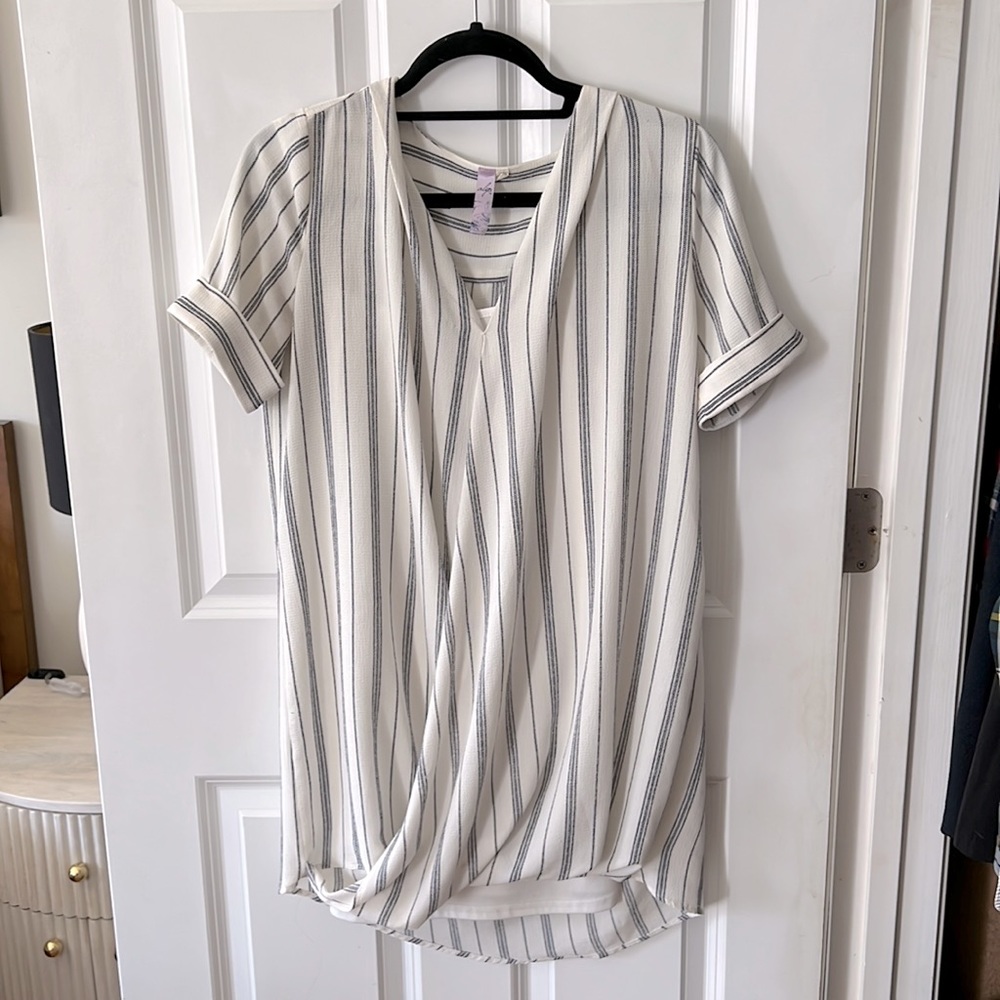 Pinstripe T-Shirt Dress